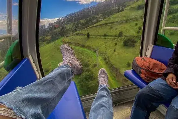 Quito cable car aerial view of the city from Cruz Loma at 4,050 meters