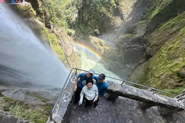 Waterfall along the Route of the Waterfalls near Baños, Ecuador