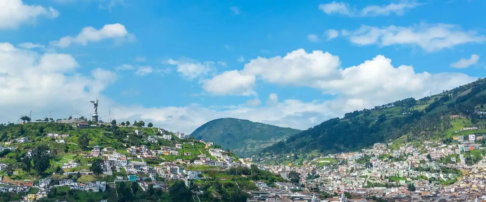 View over Quito and the Andes from El Panecillo, Ecuador