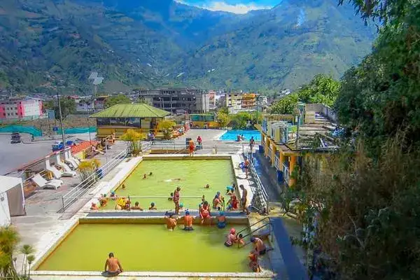 Volcanic Ecuador hot springs heated by Andes geothermal activity