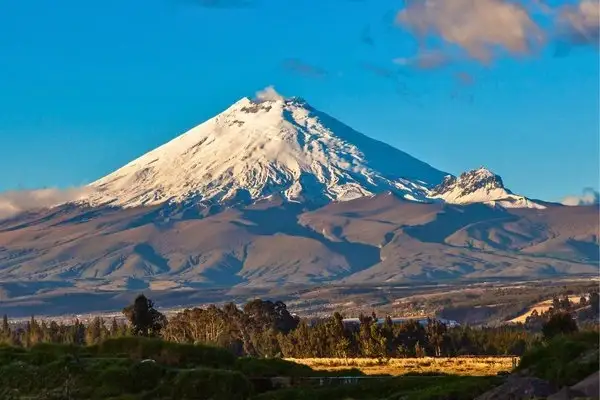 Cotopaxi volcano snow-capped peak at sunrise Ecuador