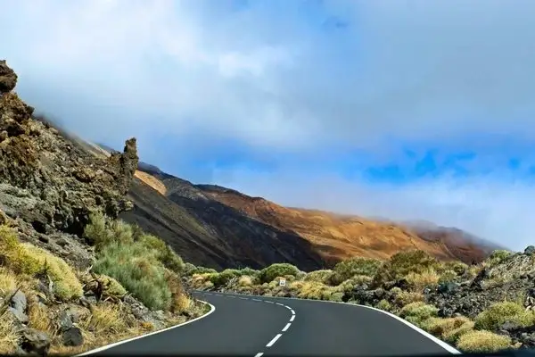 Avenue of the Volcanoes highway through Ecuador highlands