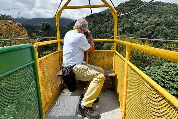 Mindo tarabita cable car to waterfalls Nambillo Ecuador