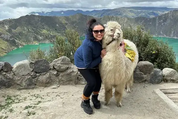Quilotoa crater lake in Ecuador andean zone