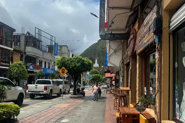 The main street of Banos de Agua Santa, Ecuador